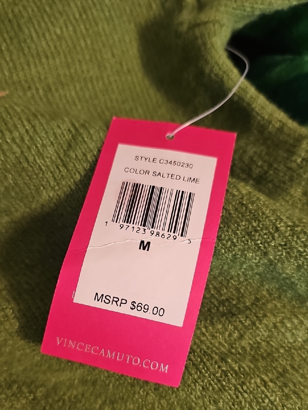 Vince Camuto Green Sweater NWT - Picture 4 of 7